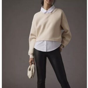 Maeve by Anthropologie Grey Layered Collared Shirt Sweatshirt